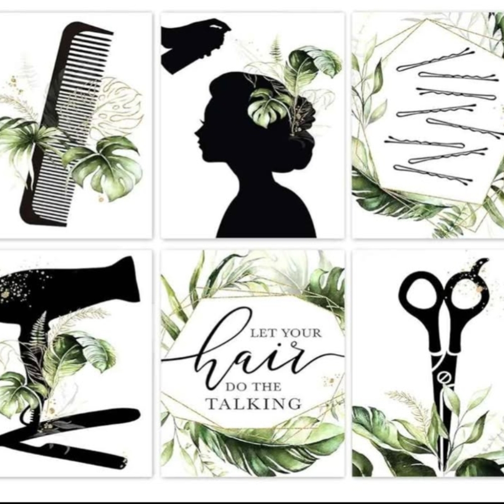 Hair Styling Wall Art Set